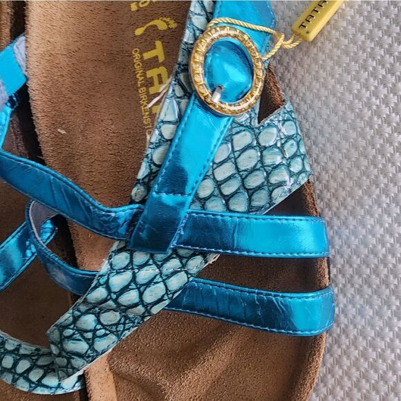 Birkenstock Tatami Blue Sandals with Contoured Footbed and Sparkling Straps - Picture 4 of 6